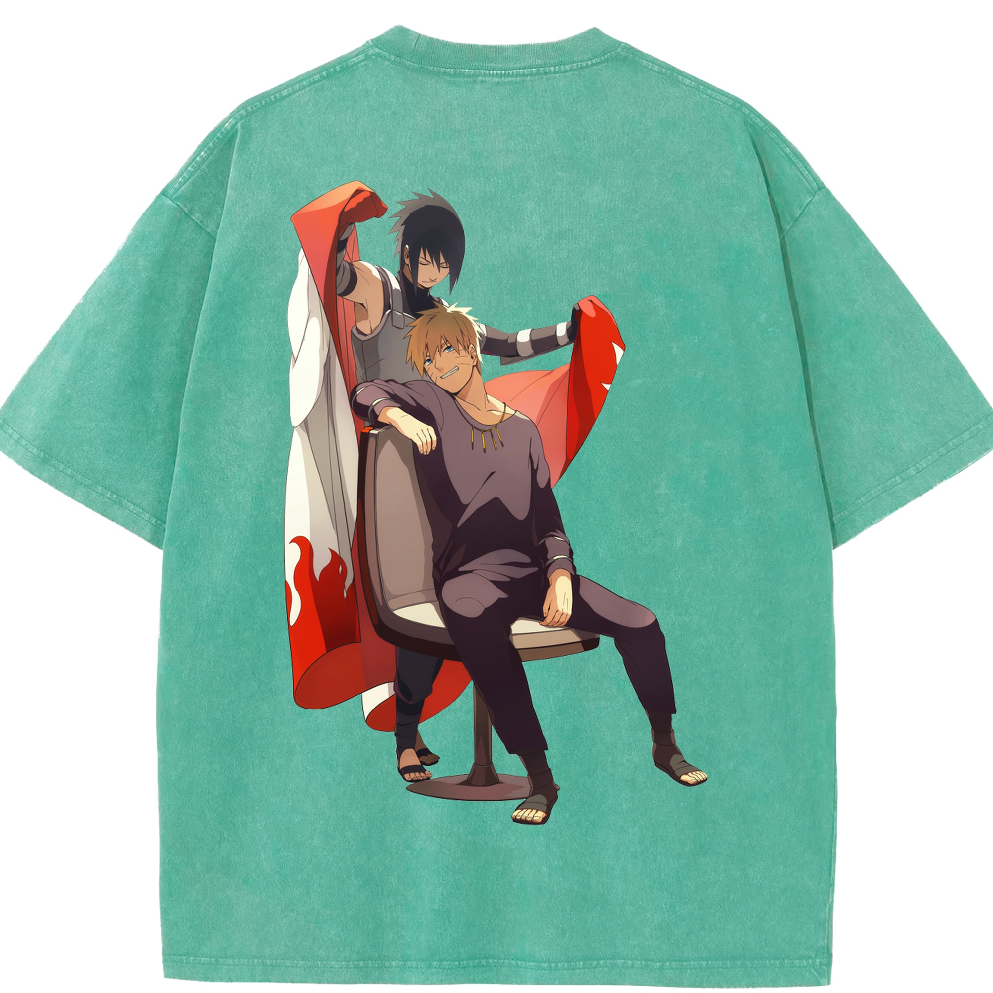 （画像用） NARUTO -ナルト- うずまき ナルト Uzumaki Naruto 綿100% ヴィンテージ風 半袖Tシャツ（背面プリント）